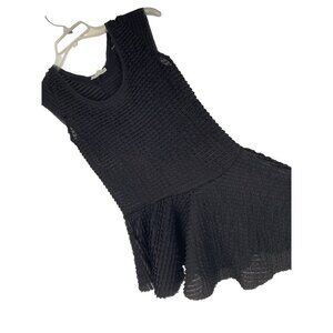 Zara Womens Black Texture Peplum Cap Sleeve Top Size S RBB10453 EUC Stretch